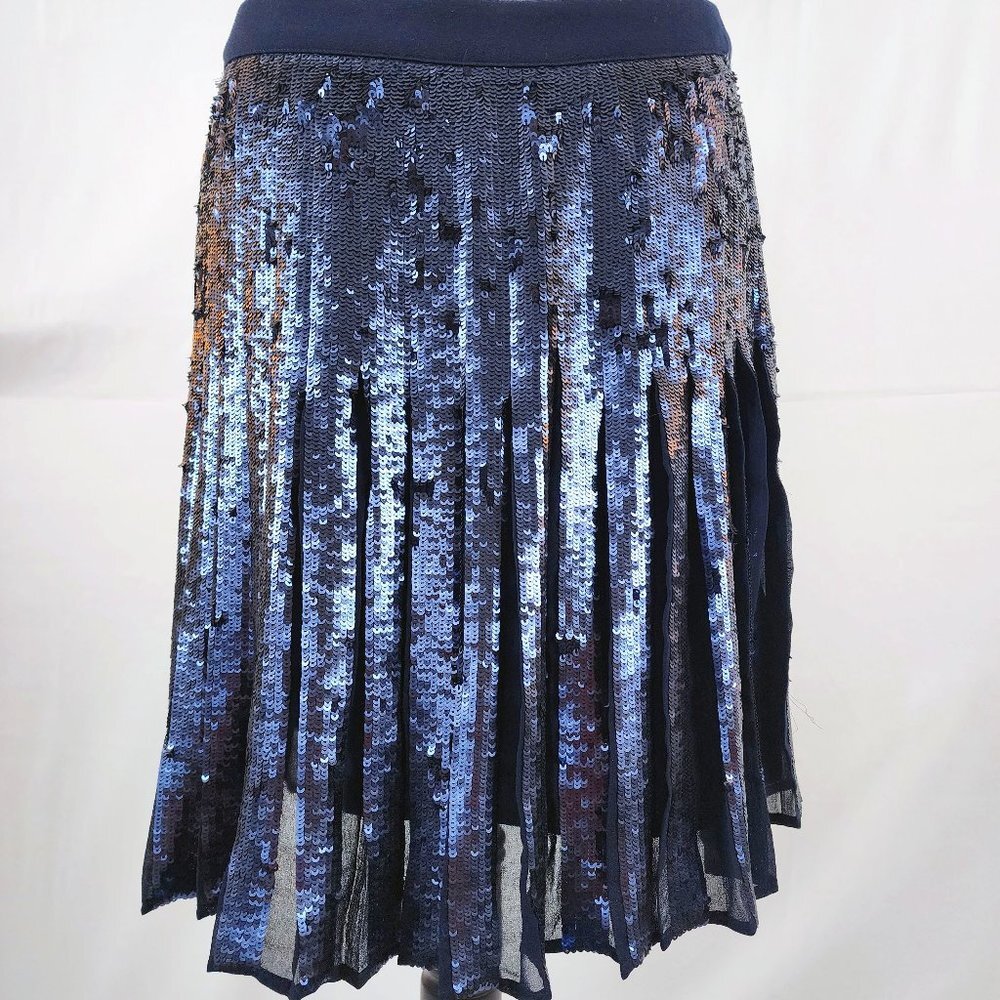 Navy Banana Republic Sequin Skirt